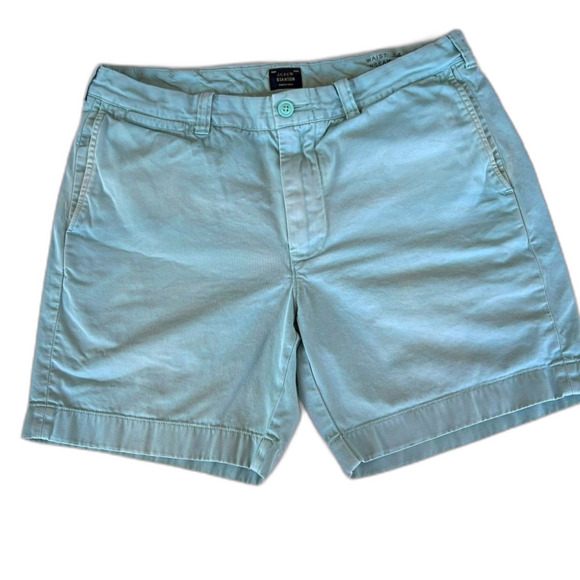 J. Crew Other - J. CREW Stanton Men's light blue/green 100% Cotton Twill Chino Shorts Size 34